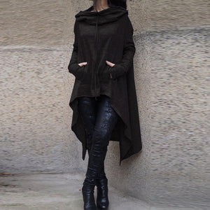Pullover hoodie med lang bakdel