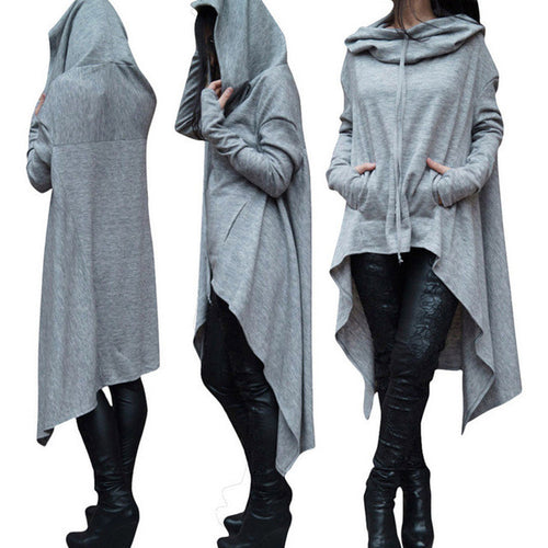 Pullover hoodie med lang bakdel