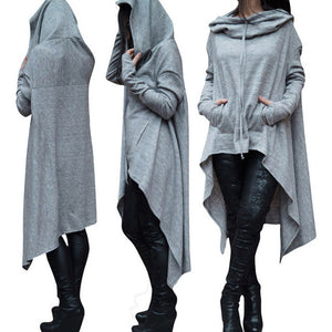 Pullover hoodie med lang bakdel